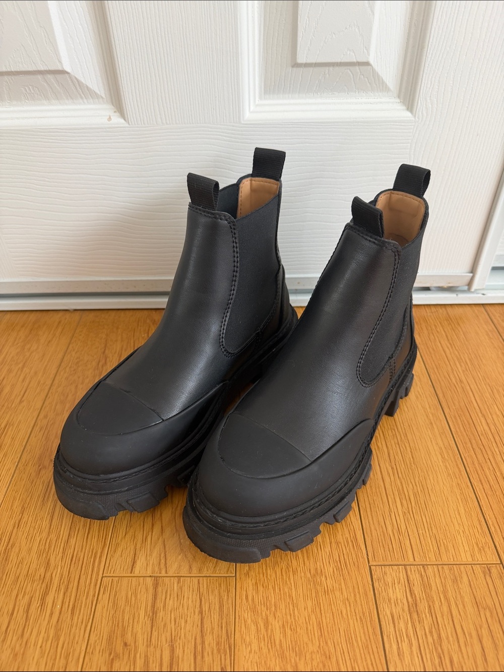 Ganni Chunky Black Chelsea Ankle Boots
